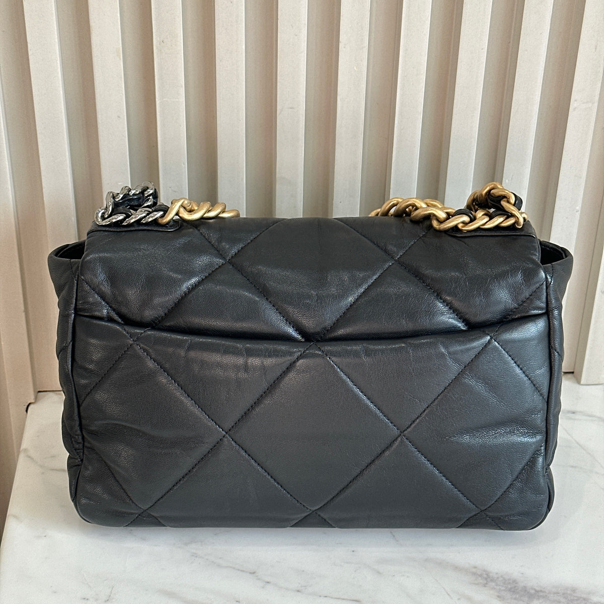 Chanel 19 Medium in Black Goatskin