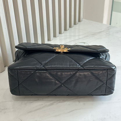 Chanel 19 Medium in Black Goatskin