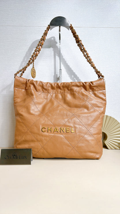 Chanel 22 Small in Caramel Calfskin