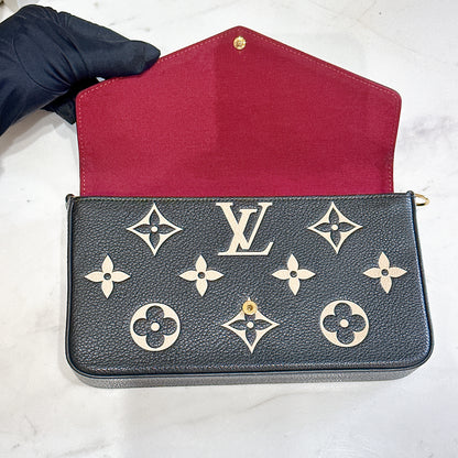 LV Felicie Pochette in Black/Creme