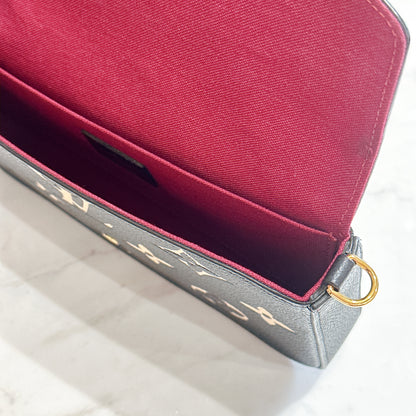 LV Felicie Pochette in Black/Creme