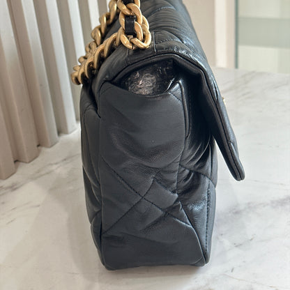 Chanel 19 Medium in Black Goatskin