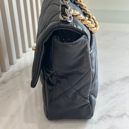 Chanel 19 Medium in Black Goatskin