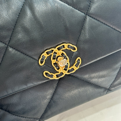 Chanel 19 Medium in Black Goatskin