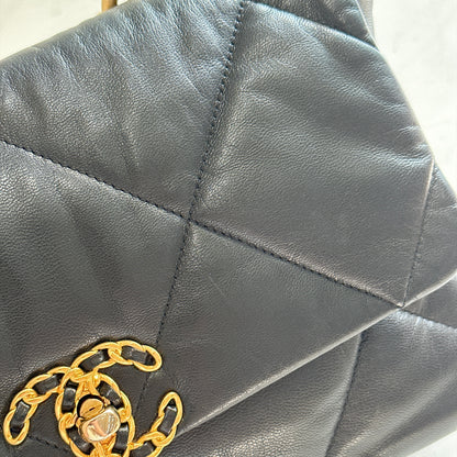 Chanel 19 Medium in Black Goatskin