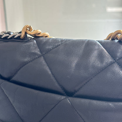 Chanel 19 Medium in Black Goatskin