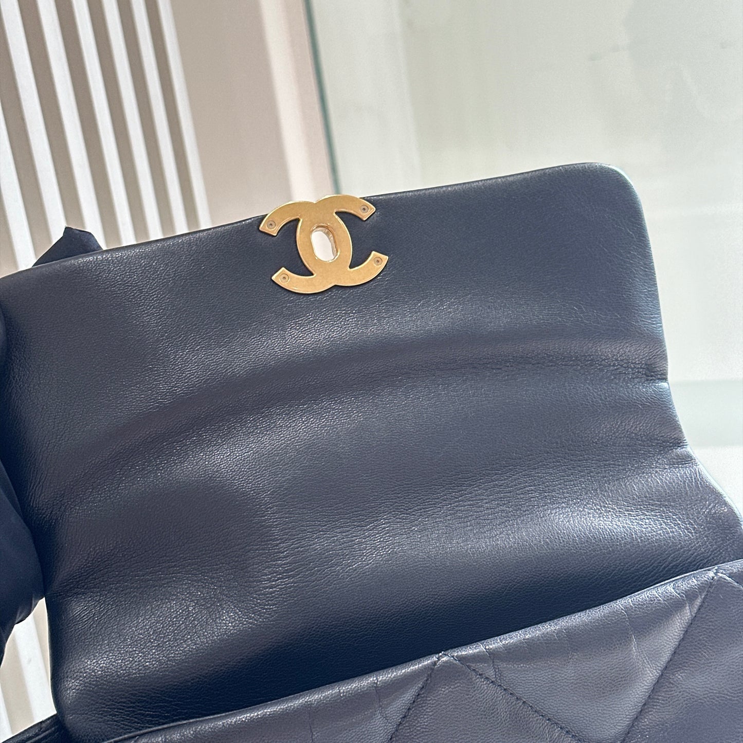 Chanel 19 Medium in Black Goatskin