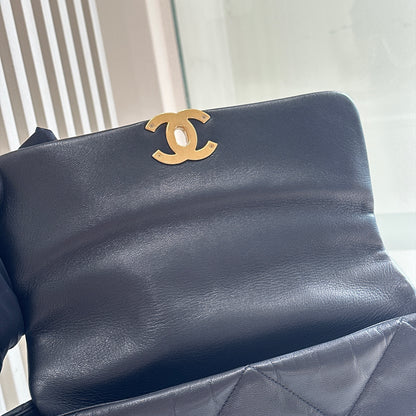 Chanel 19 Medium in Black Goatskin