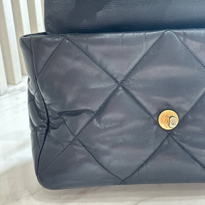 Chanel 19 Medium in Black Goatskin