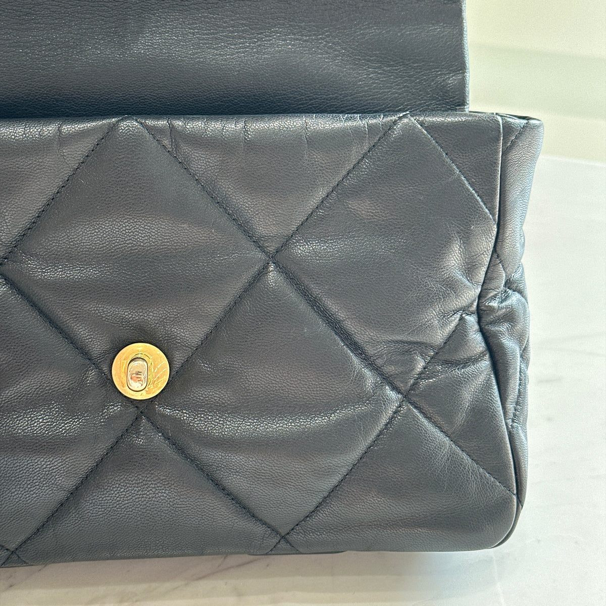 Chanel 19 Medium in Black Goatskin