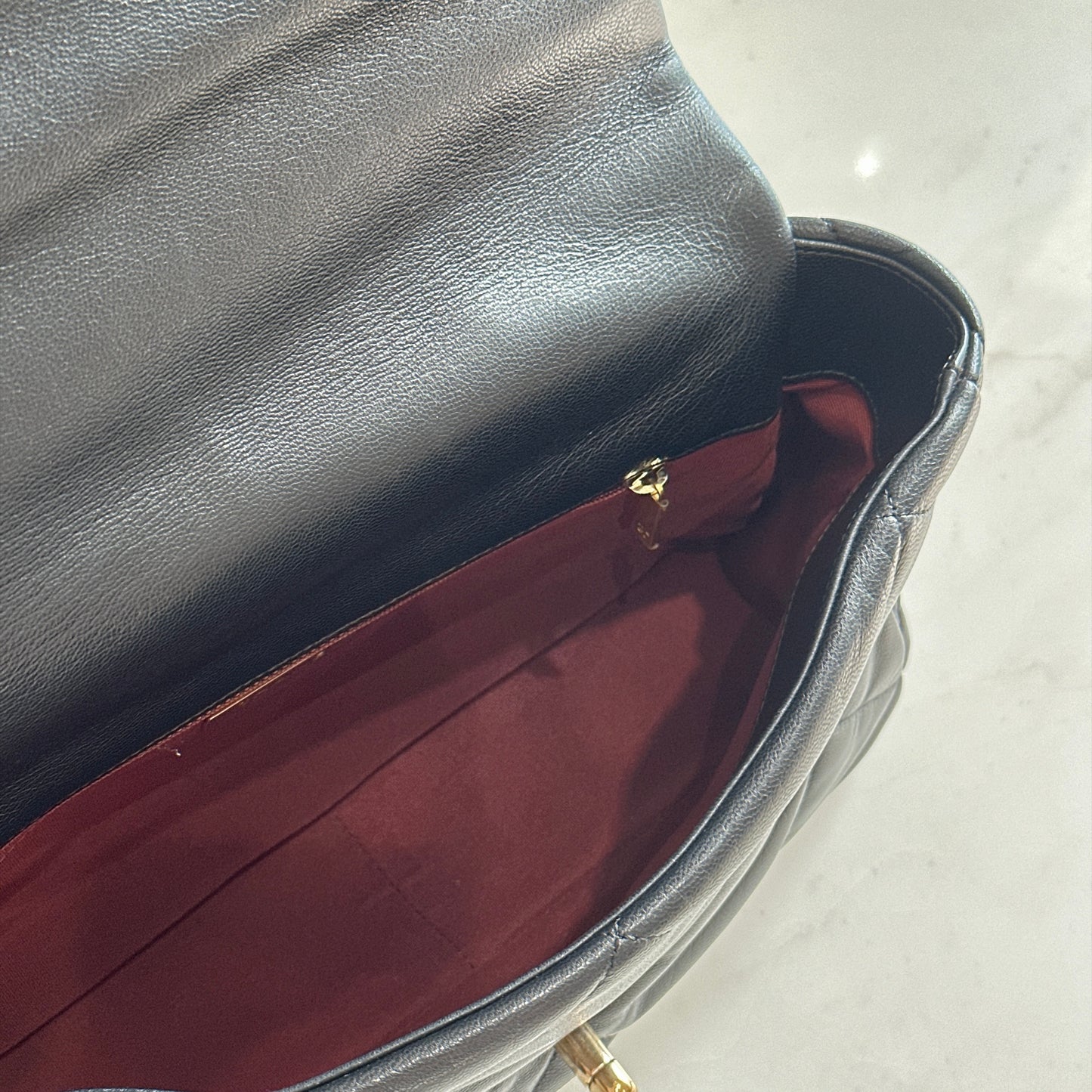 Chanel 19 Medium in Black Goatskin