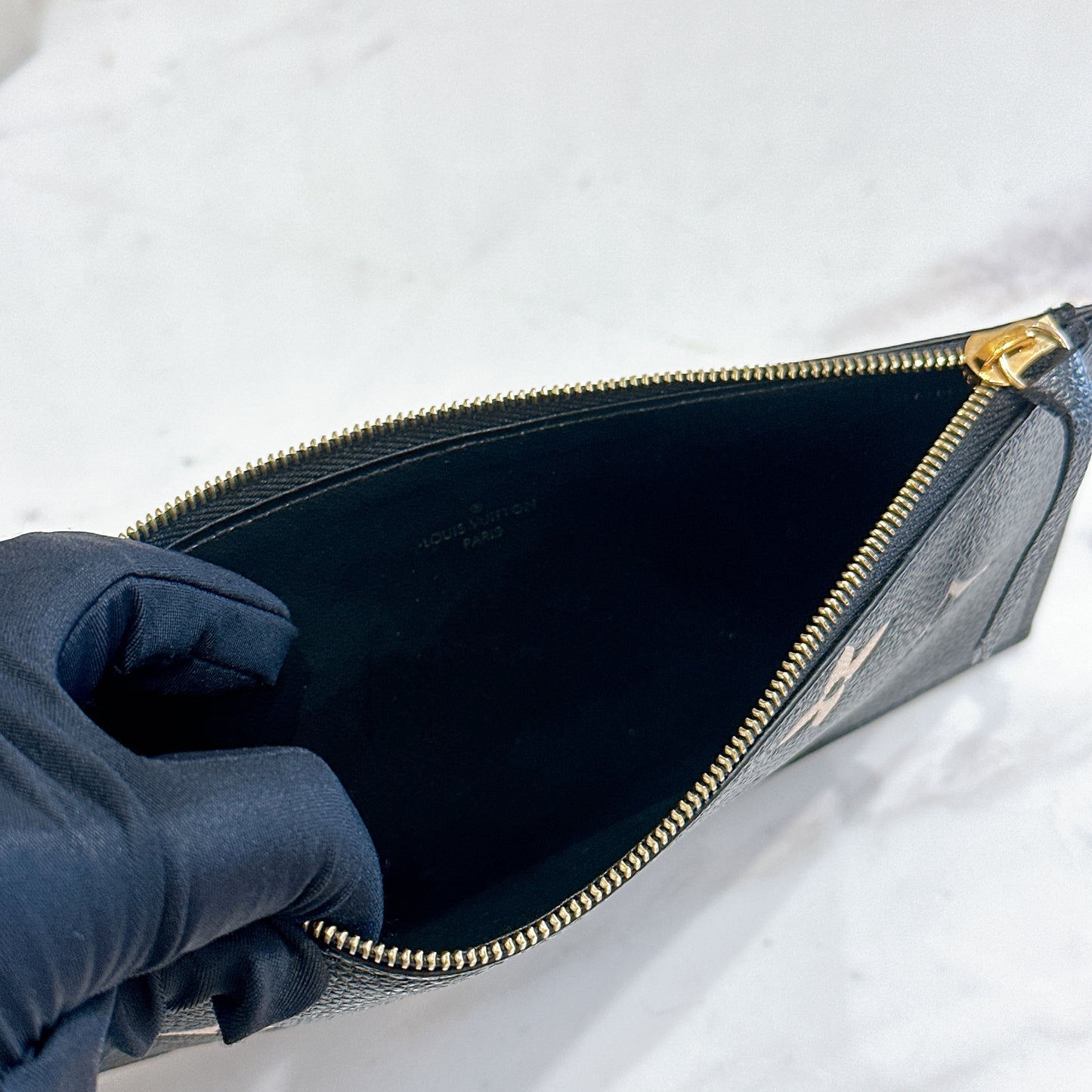 LV Felicie Pochette in Black/Creme