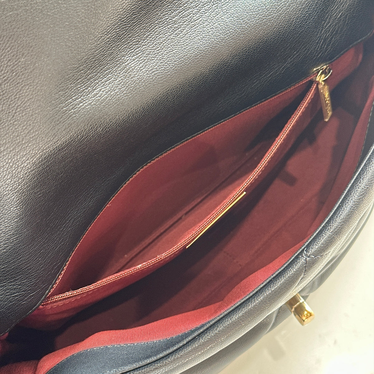 Chanel 19 Medium in Black Goatskin