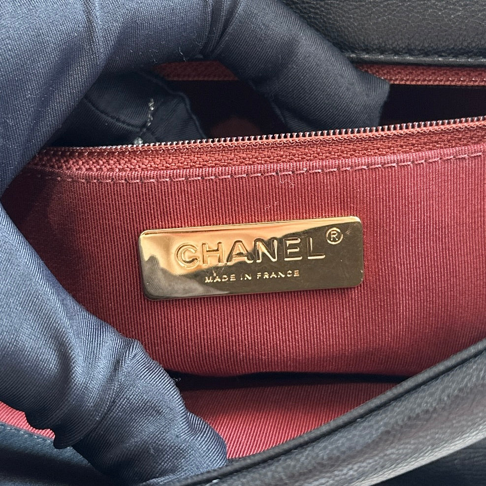 Chanel 19 Medium in Black Goatskin