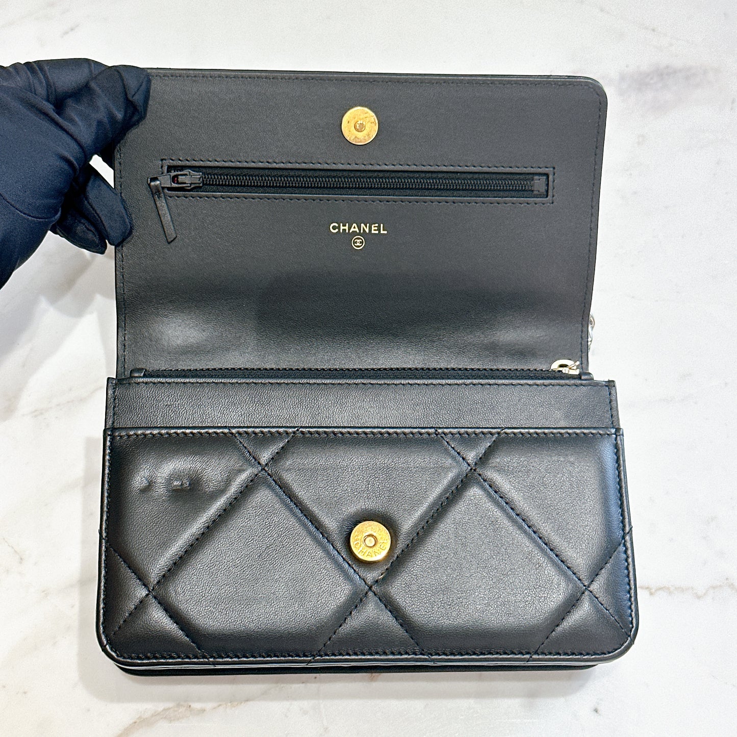 Chanel 19 WOC in Black GHW