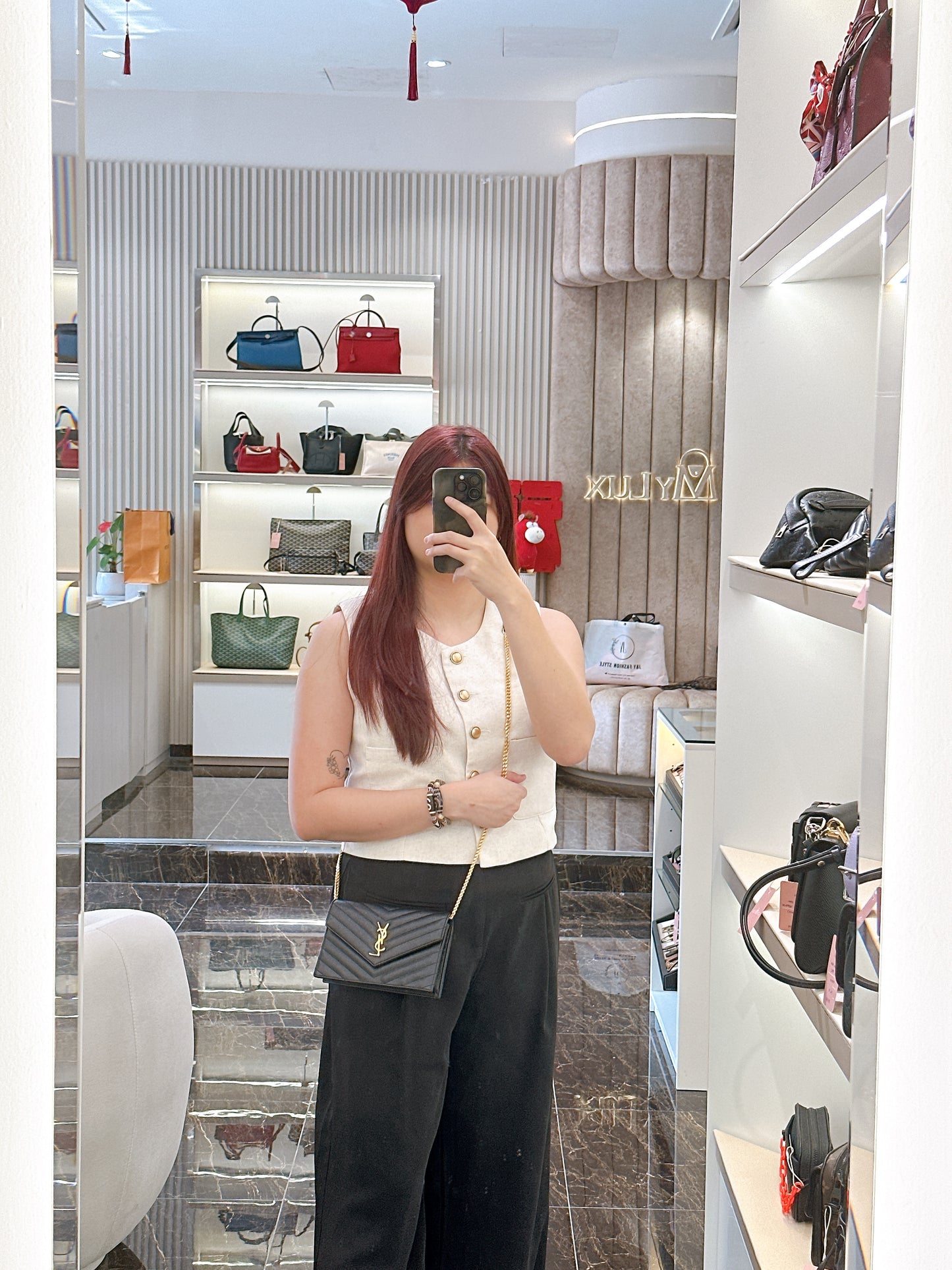 YSL Small WOC in Black SHW