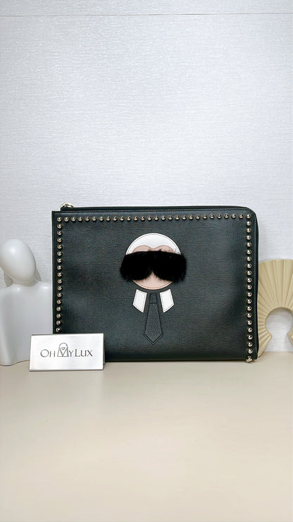 Fendi Karlito Flat Clutch Bag
