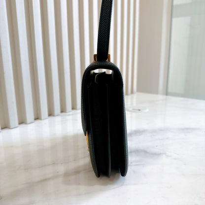 Hermes Constance 18 Epsom in Noir GHW