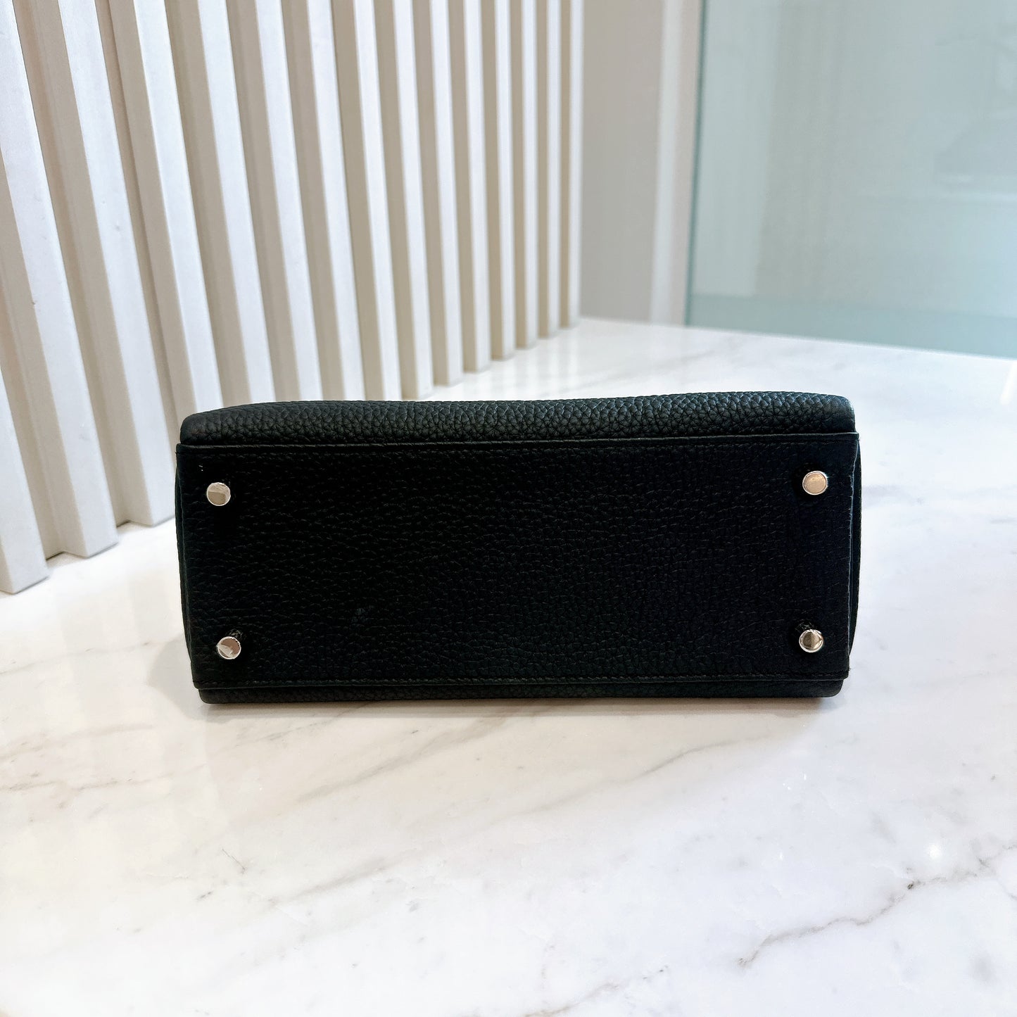 Hermes Kelly 25 Togo in Noir PHW