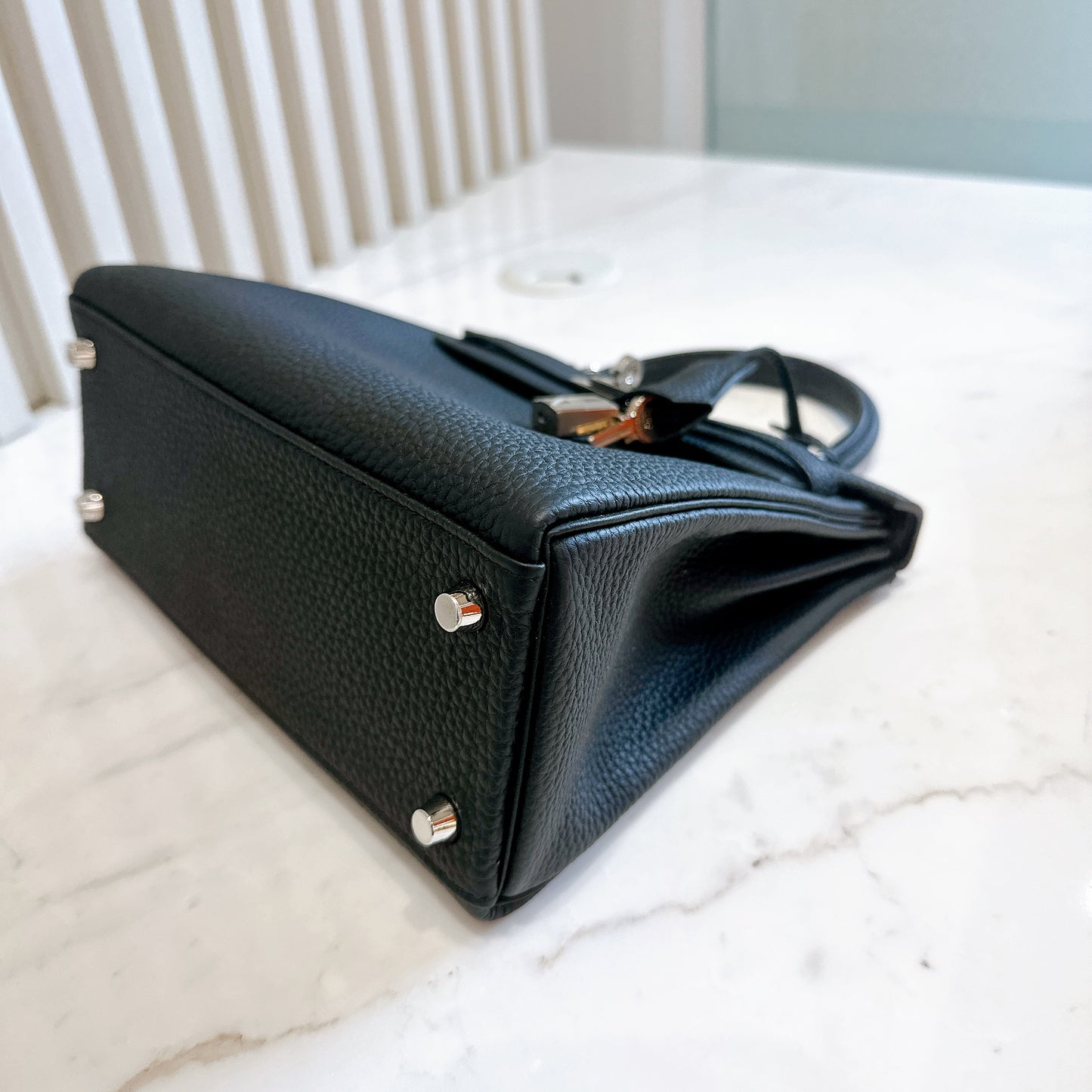 Hermes Kelly 25 Togo in Noir PHW