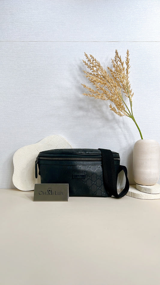 Gucci GG Bumbag in Black Imprime