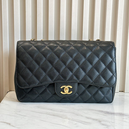 Chanel Classic Flap Jumbo Caviar Black in GHW