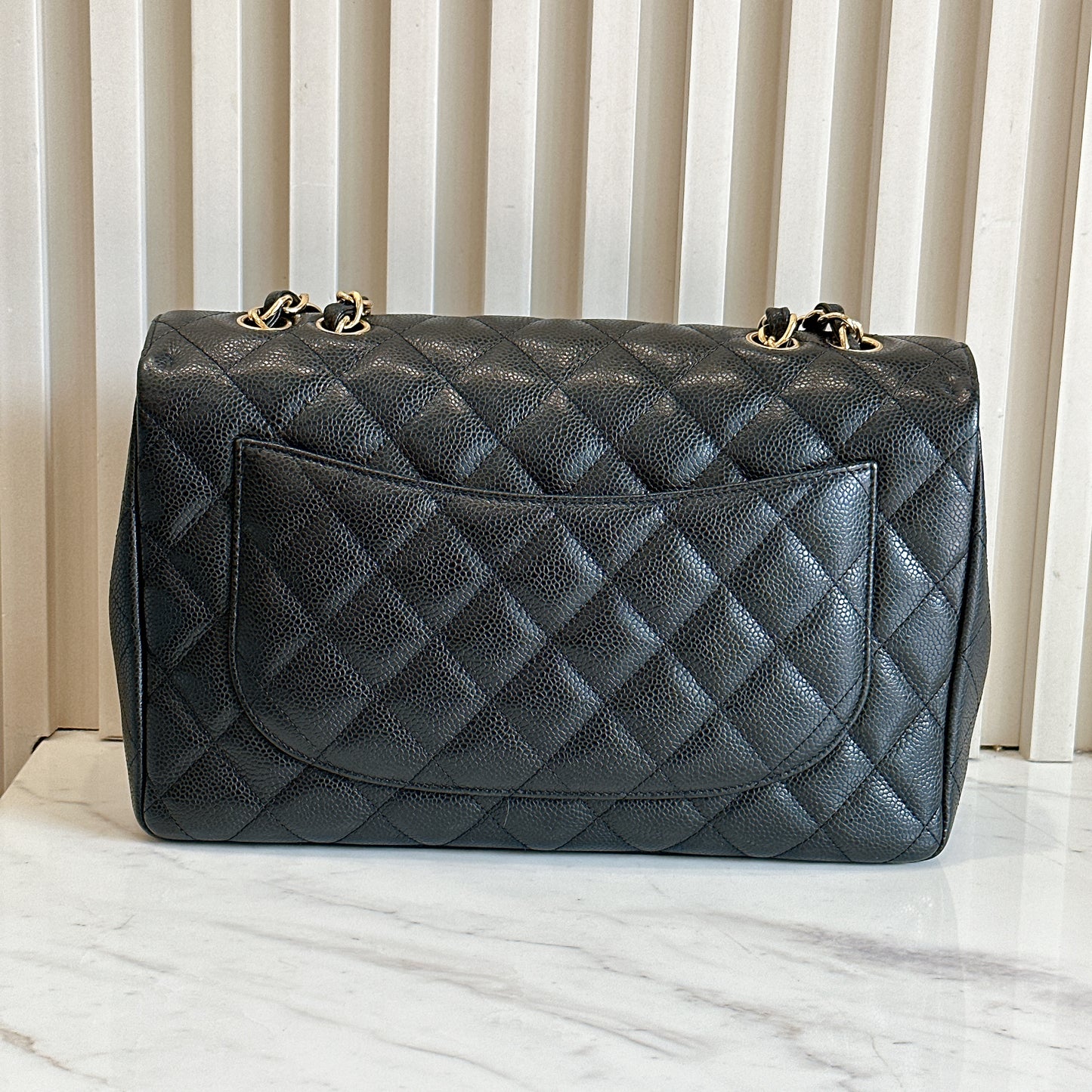 Chanel Classic Flap Jumbo Caviar Black in GHW
