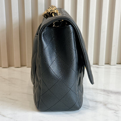 Chanel Classic Flap Jumbo Caviar Black in GHW