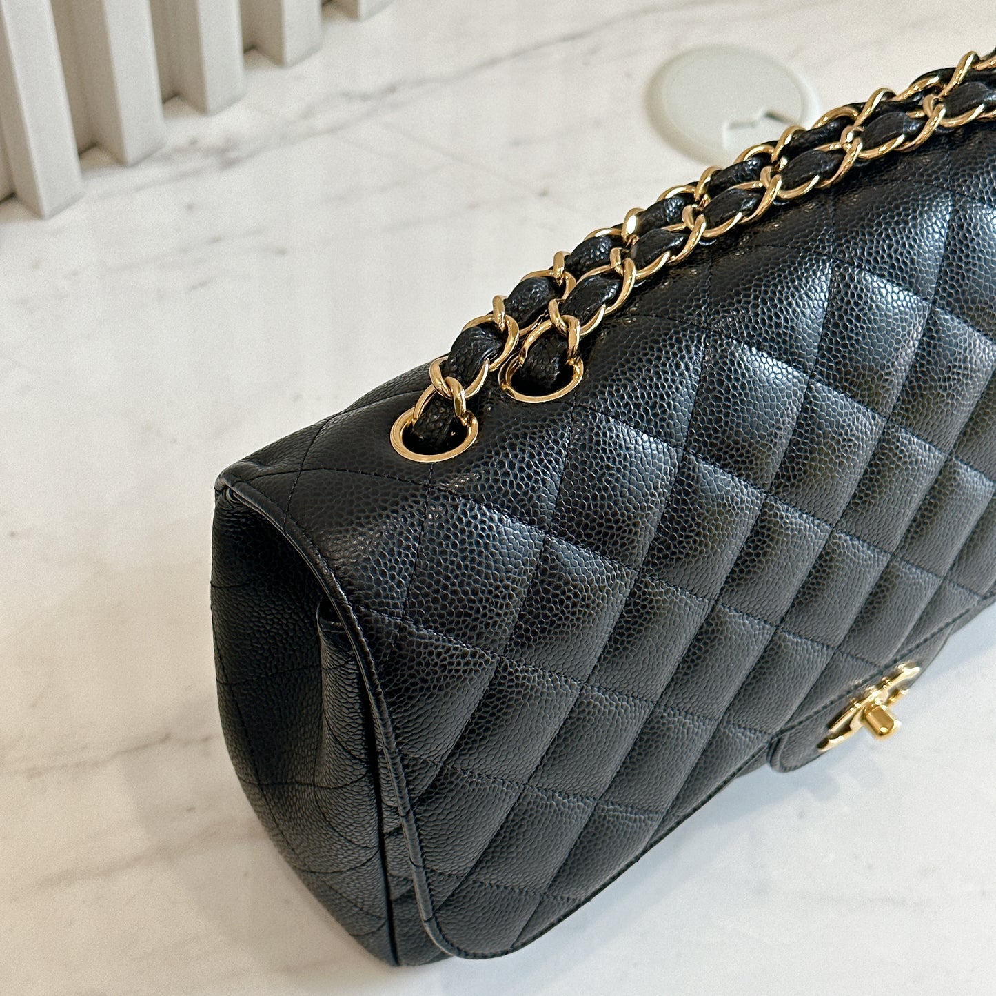 Chanel Classic Flap Jumbo Caviar Black in GHW
