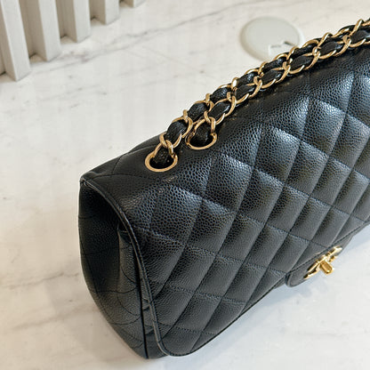 Chanel Classic Flap Jumbo Caviar Black in GHW