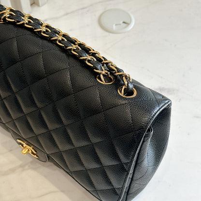 Chanel Classic Flap Jumbo Caviar Black in GHW