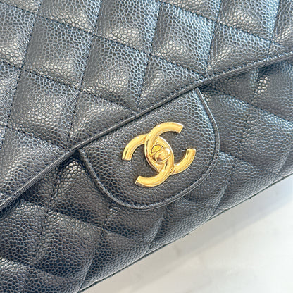 Chanel Classic Flap Jumbo Caviar Black in GHW