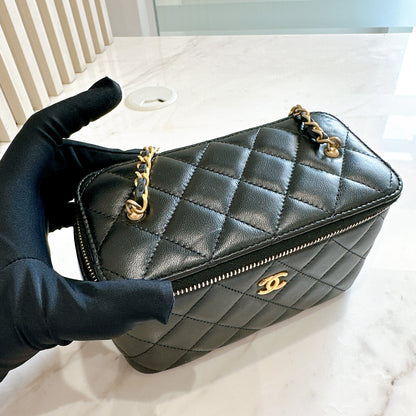 Chanel Vanity Case Black With Pearl Crush