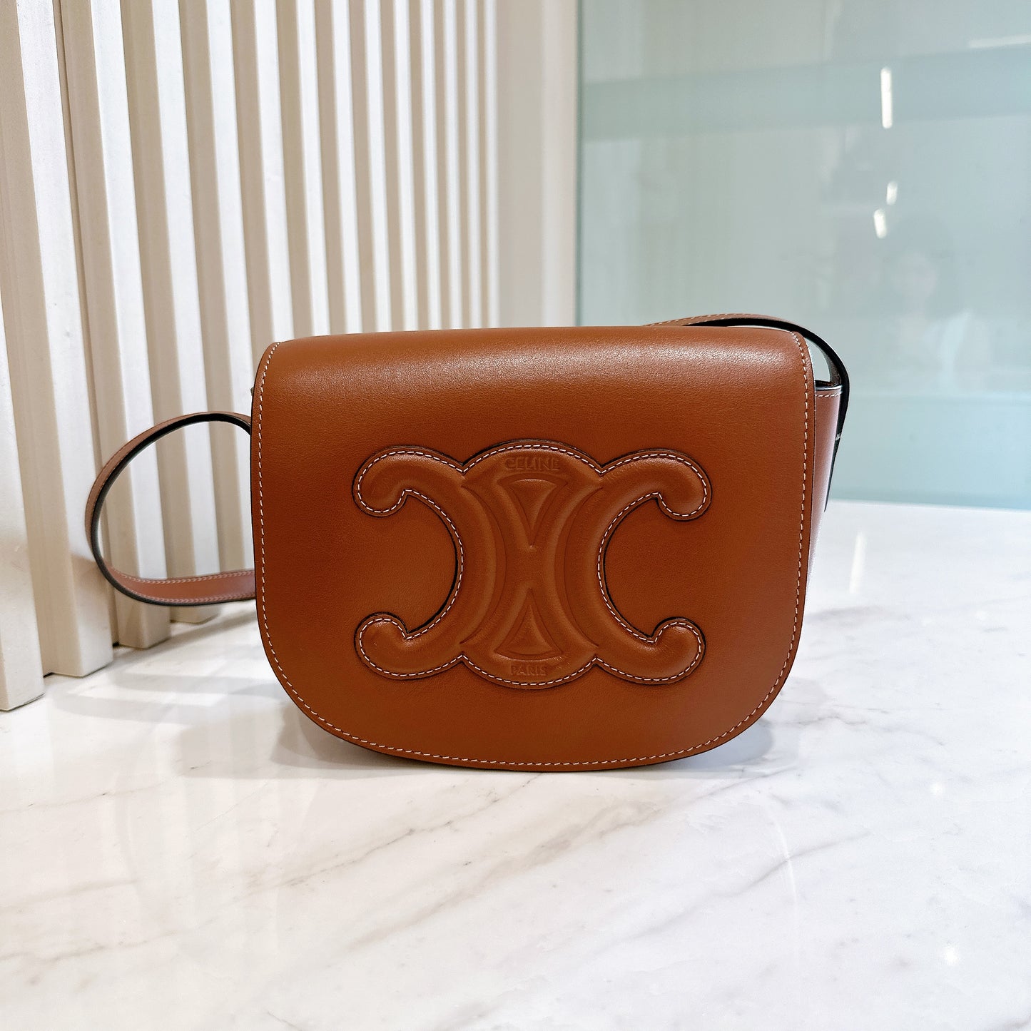 Celine Folco Cuir Tan in Calfskin