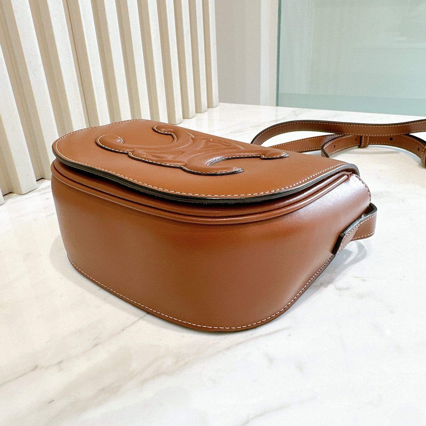 Celine Folco Cuir Tan in Calfskin