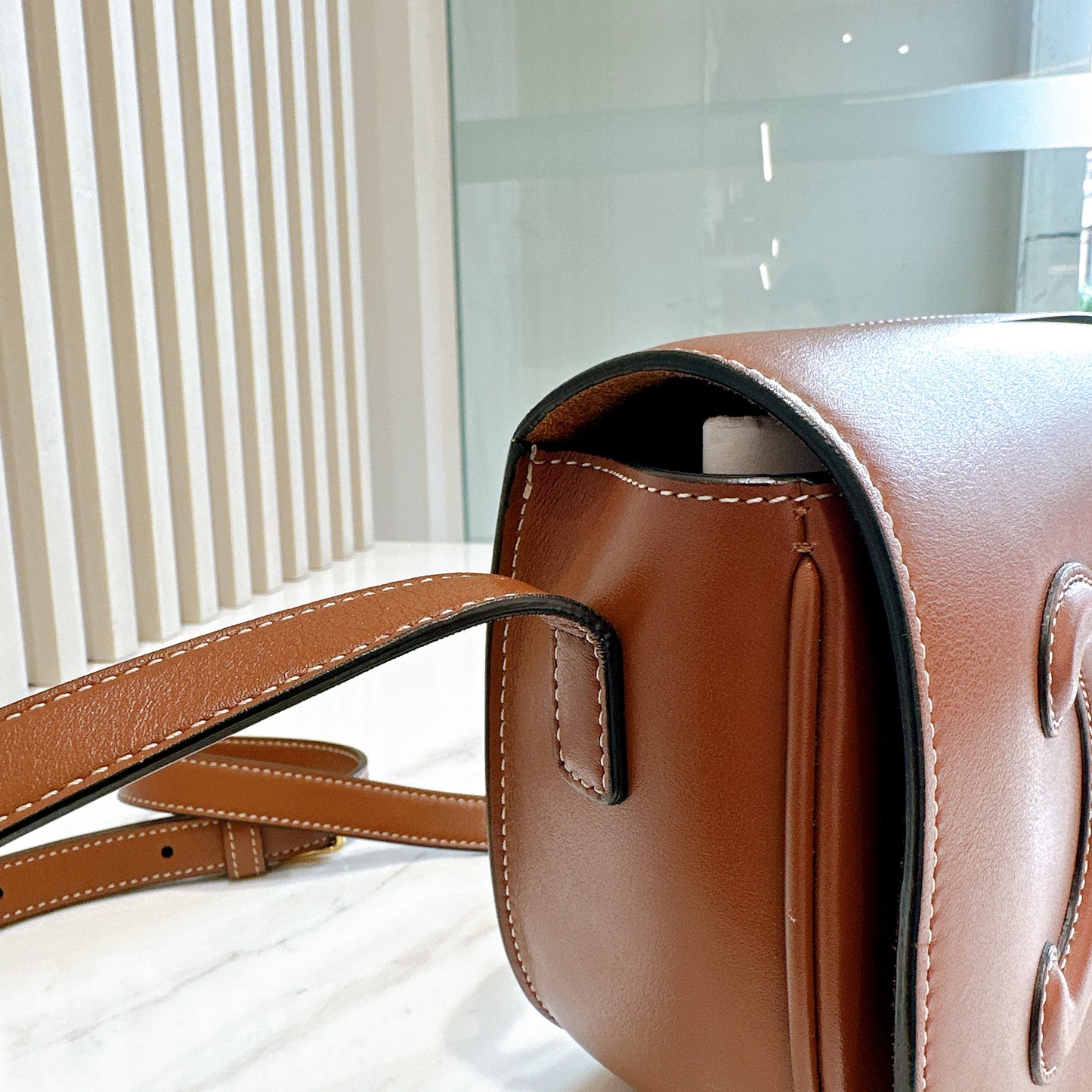 Celine Folco Cuir Tan in Calfskin