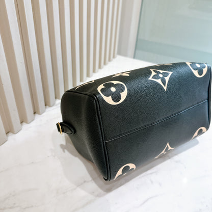 LV Speedy Bandouliere 25 Empreinte Black and Beige