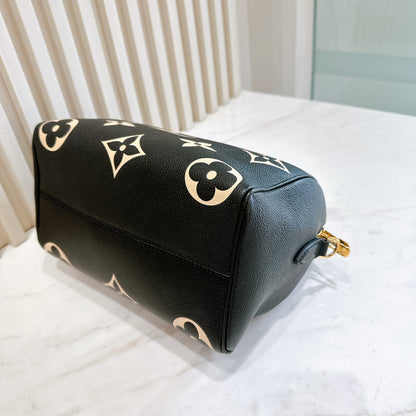 LV Speedy Bandouliere 25 Empreinte Black and Beige