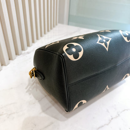 LV Speedy Bandouliere 25 Empreinte Black and Beige