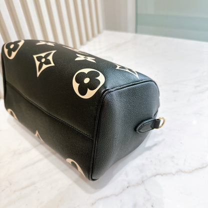 LV Speedy Bandouliere 25 Empreinte Black and Beige