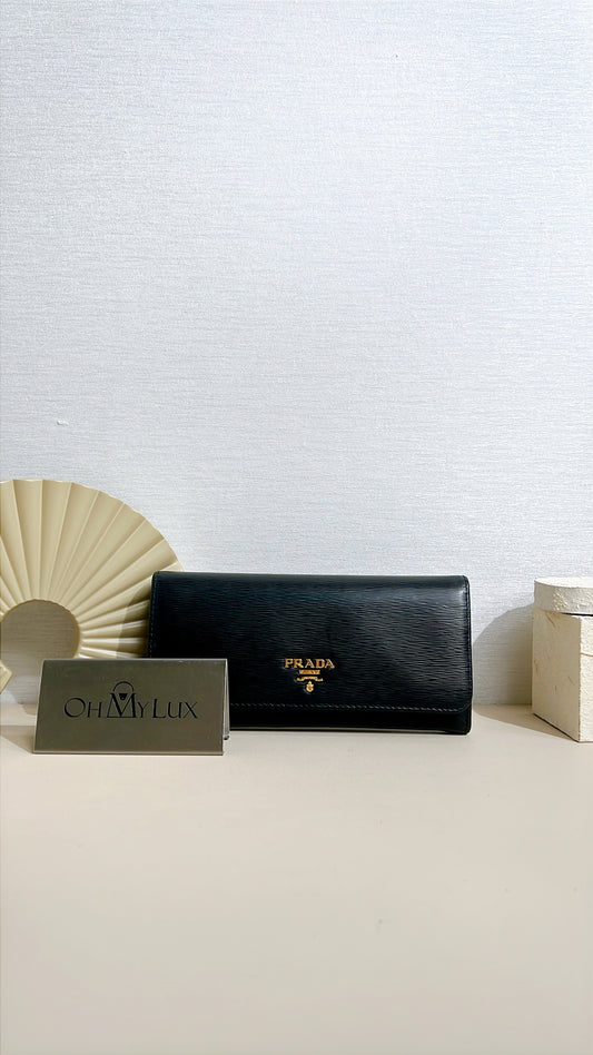Prada Long Wallet in Black