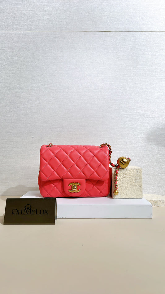 Chanel Mini Square with Pearl Crush in Pink