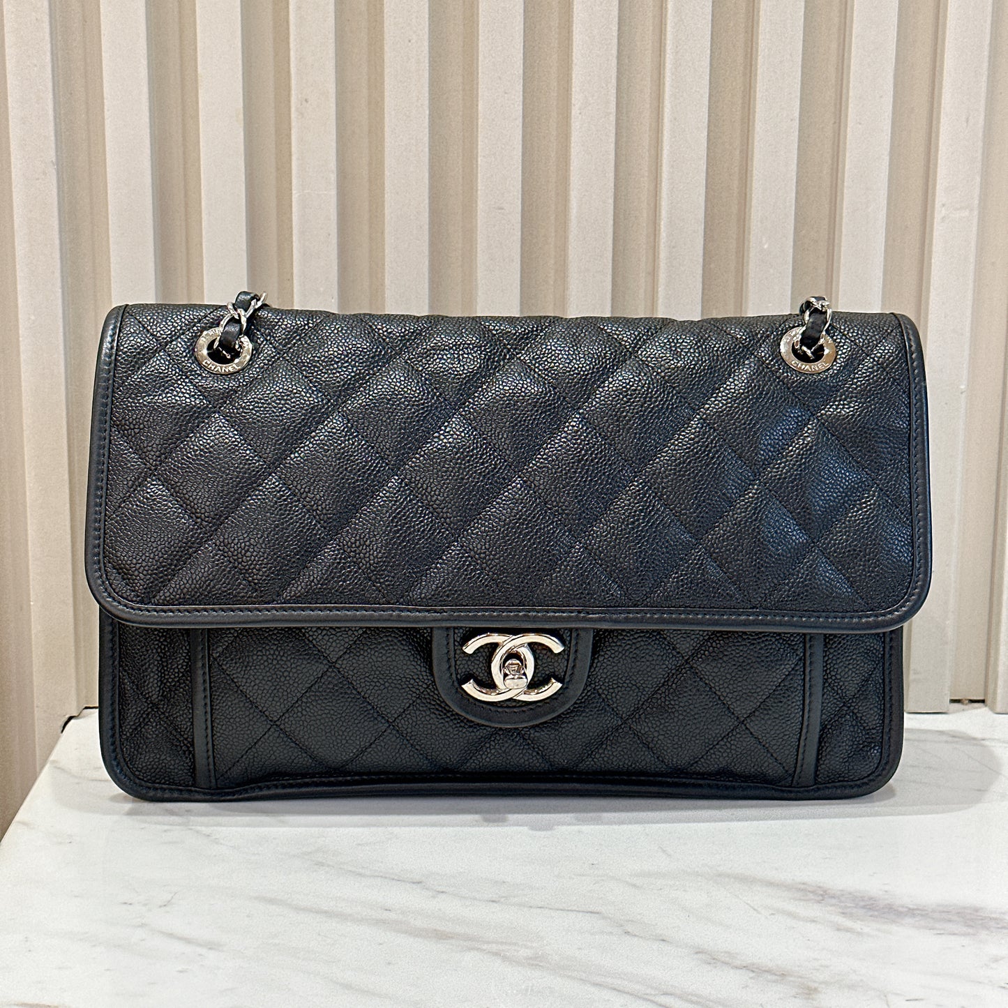 Chanel Quilted Medium French Reviera in Black SHW