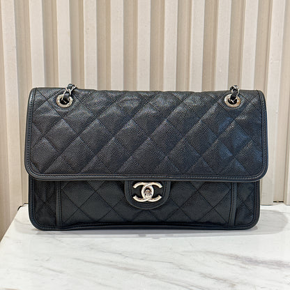 Chanel Quilted Medium French Reviera in Black SHW