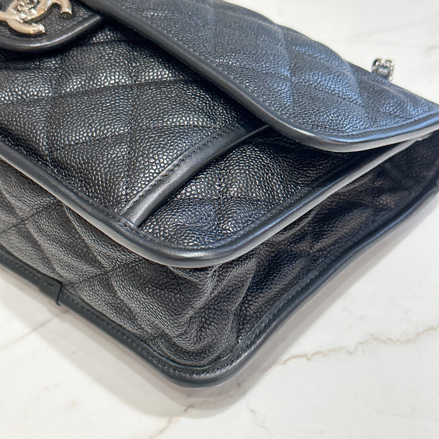 Chanel Quilted Medium French Reviera in Black SHW