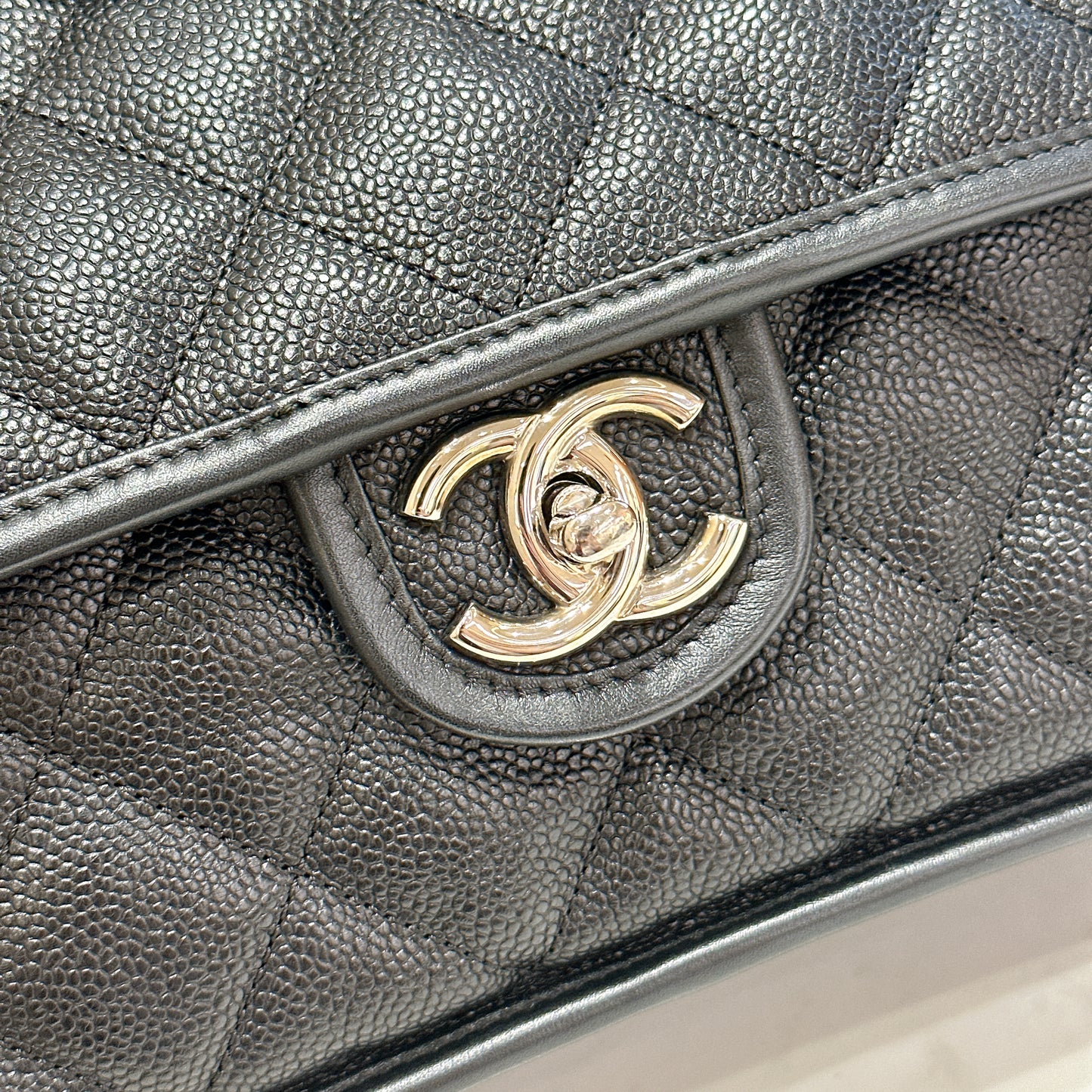 Chanel Quilted Medium French Reviera in Black SHW