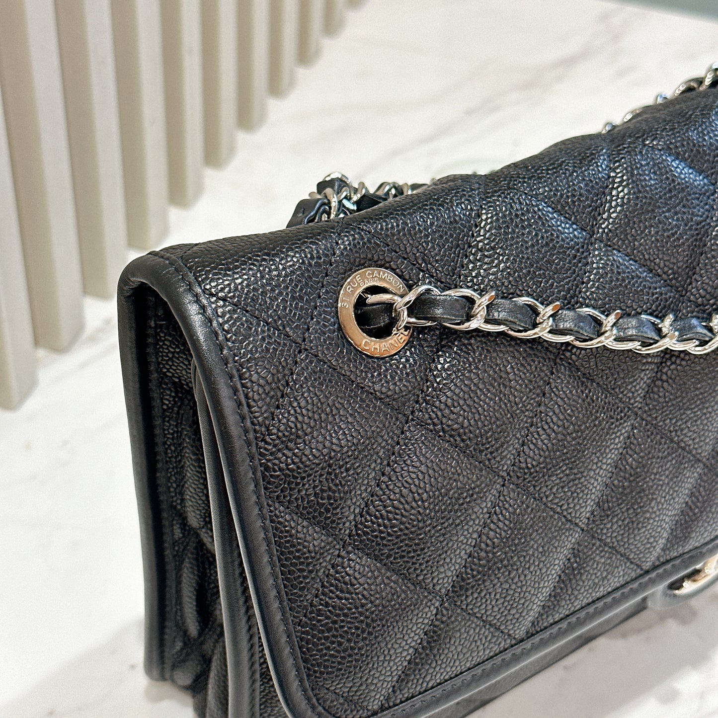 Chanel Quilted Medium French Reviera in Black SHW