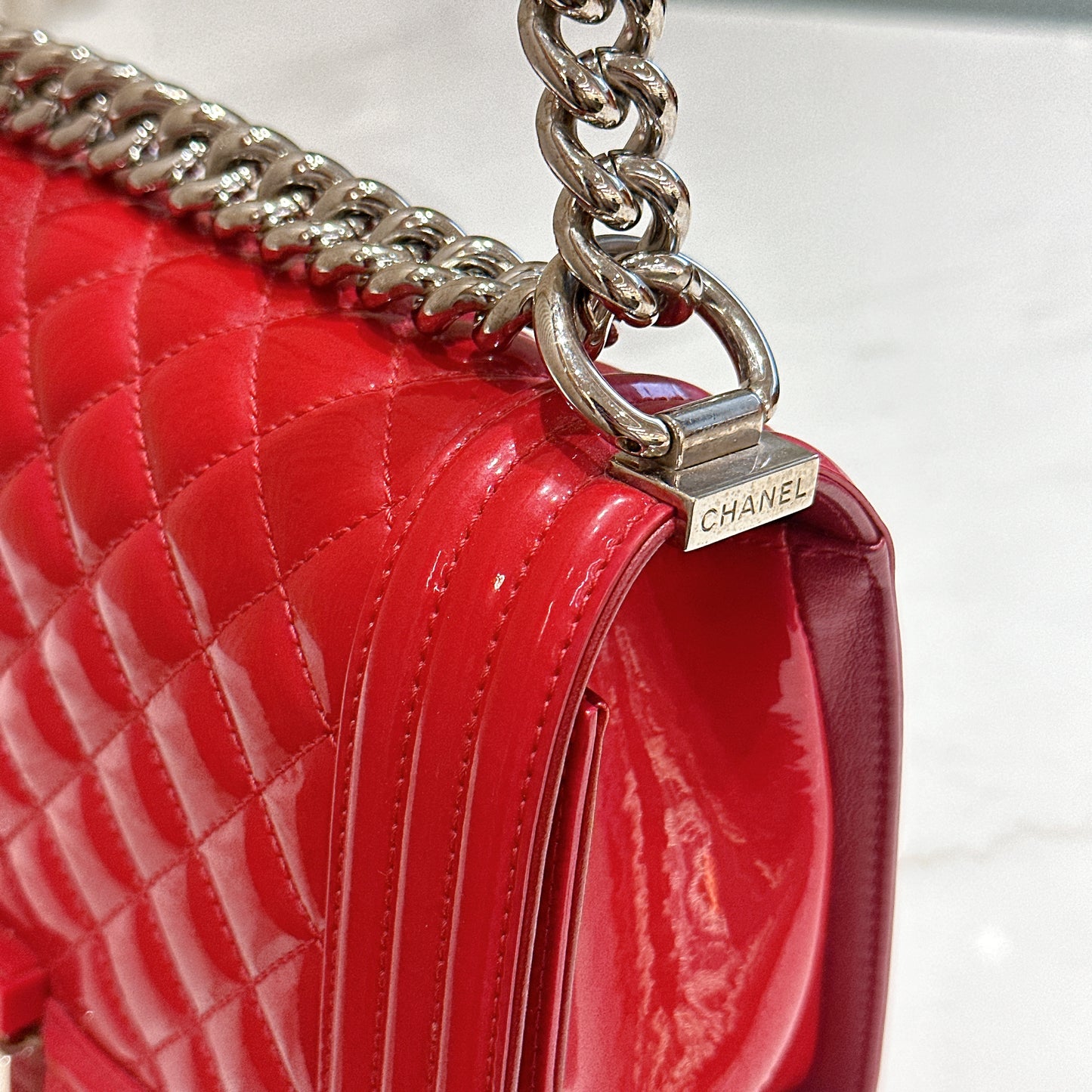 Chanel Boy Patent Calfskin Quilted Medium