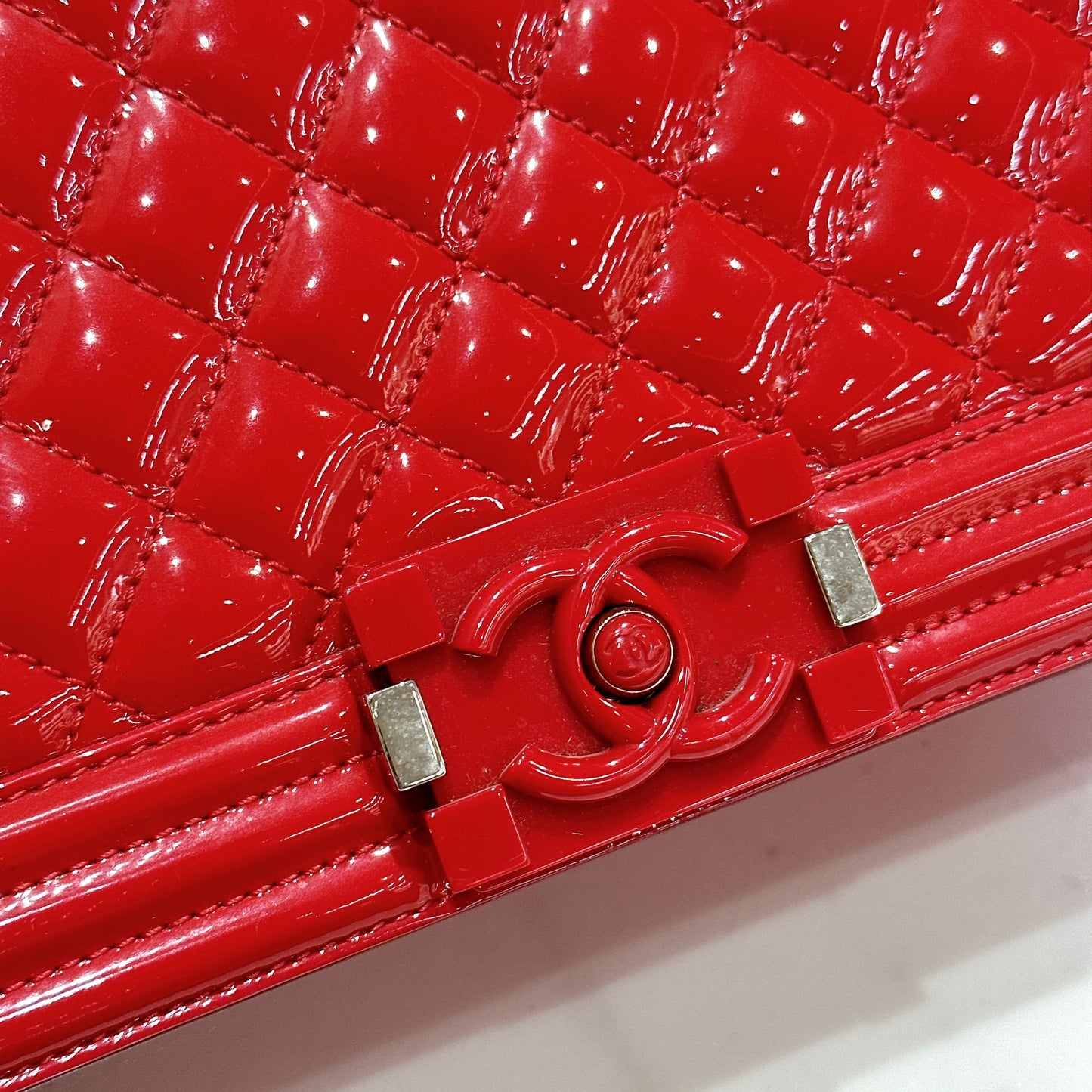 Chanel Boy Patent Calfskin Quilted Medium