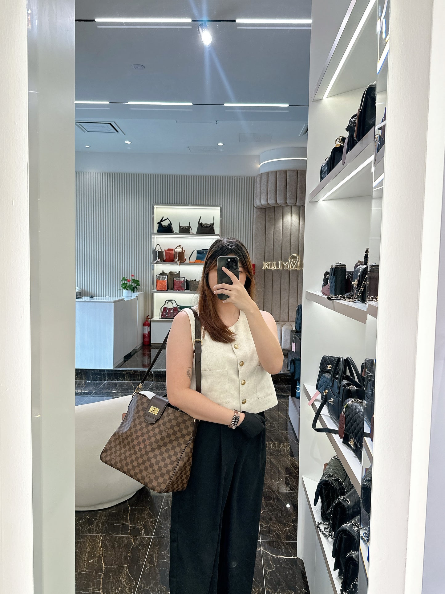LV Damier Ebene Cabas Roseberry
